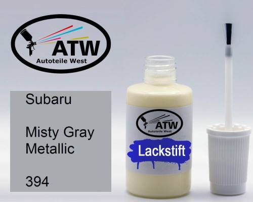 Subaru, Misty Gray Metallic, 394: 20ml Lackstift, von ATW Autoteile West.